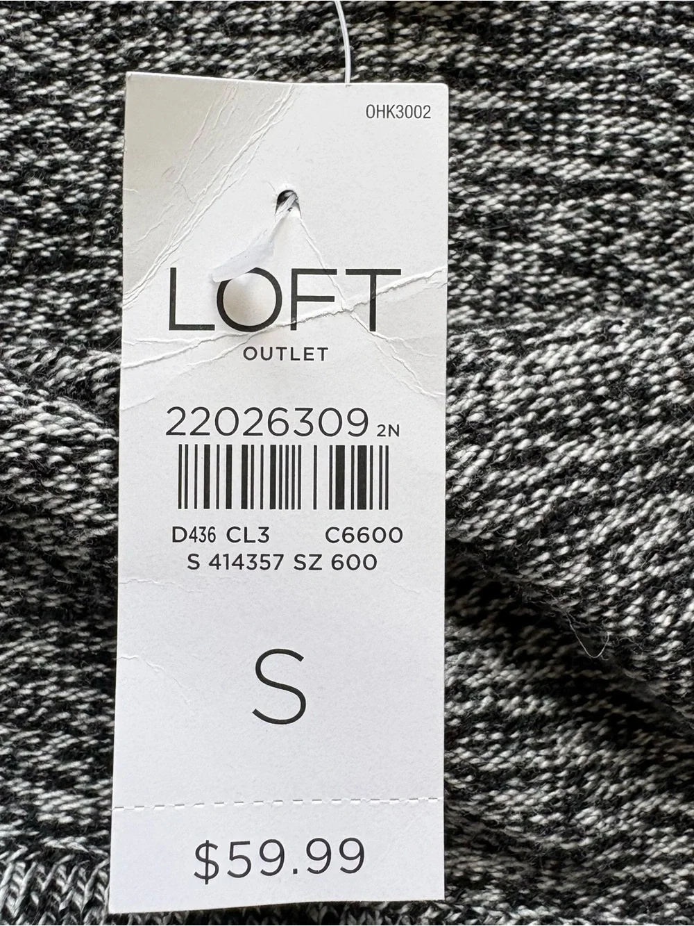 NWT LOFT Outlet Marled Knit Stretchy Midi Pull On Pencil Skirt Black White - S